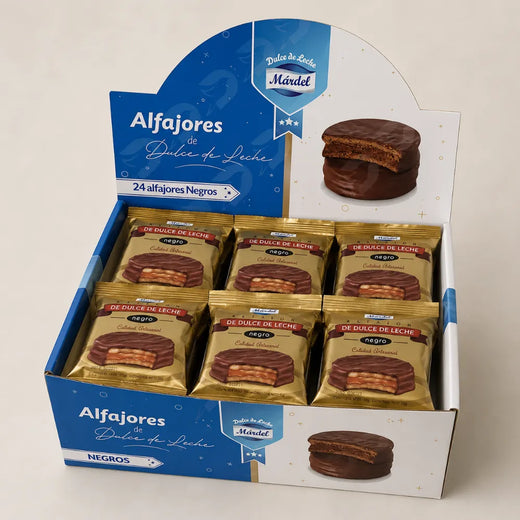 ALFAJOR "MARDEL" NEGRO DISPLAY 24 UNIDADES